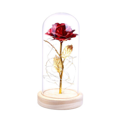 Imitation Gold Foil Rose with LED in Glass Dome Cover On Wooden Base for Valentines Day Mothers Day Anniversary Wedding
Imitation Gold Foil Rose with LED in Glass Dome Cover On Wooden Base for Valentines Day Mothers Day Anniversary Wedding