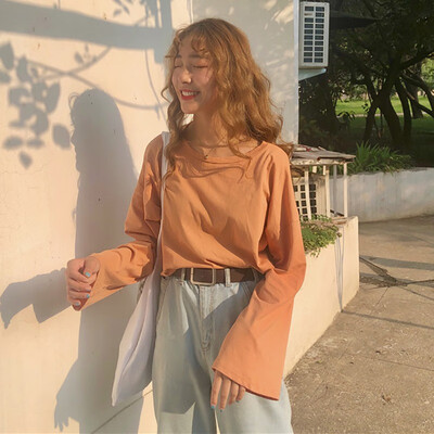 Basic Simple Solid Color Tee Shirt Women T Shirts Long Sleeve O-Neck T Shirt Loose Fit Pullover Casual Basic T-Shirts Tops
Basic Simple Solid Color Tee Shirt Women T Shirts Long Sleeve O-Neck T Shirt Loose Fit Pullover Casual Basic T-Shirts Tops