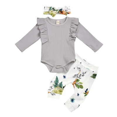 3pcs Infant Newborn Baby Girl Clothes long sleeve ruffle Romper floral Long Pants headband Outfits clothes set for 0-24m
3pcs Infant Newborn Baby Girl Clothes long sleeve ruffle Romper floral Long Pants headband Outfits clothes set for 0-24m