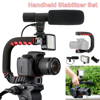 NEW Handheld Camera Video Stabilizer Set Triple Shoe Mount With Video Light Mic Clip for SLR Cameras Phone
NEW Handheld Camera Video Stabilizer Set Triple Shoe Mount With Video Light Mic Clip for SLR Cameras Phone