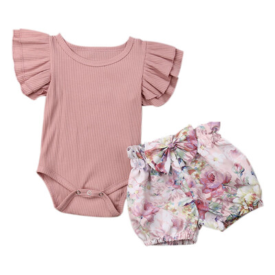 Newborn Baby Girl Clothes Set Ruffled Sleeve Solid Color Tee Jumpsuit Floral Print Bowtie Short Set unicorn romper clothes set
Newborn Baby Girl Clothes Set Ruffled Sleeve Solid Color Tee Jumpsuit Floral Print Bowtie Short Set unicorn romper clothes set
