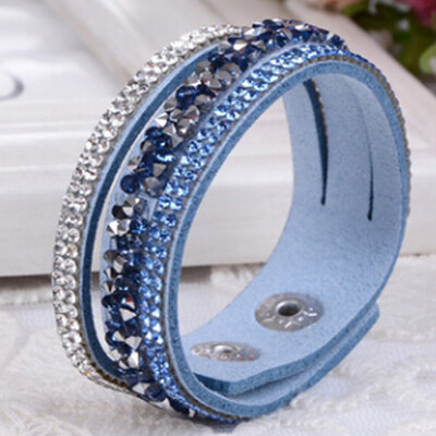 New Arrivals Crystal Rhinestone Velvet Leather Wrap Wristband Cuff Punk Bracelet Bangle
New Arrivals Crystal Rhinestone Velvet Leather Wrap Wristband Cuff Punk Bracelet Bangle