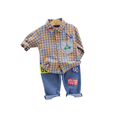 0-4T Spring Autumn Casual Baby Long Sleeve Plaid Printing Shirt And Jeans Kids Two-piece Outfit Set
0-4T Spring Autumn Casual Baby Long Sleeve Plaid Printing Shirt And Jeans Kids Two-piece Outfit Set