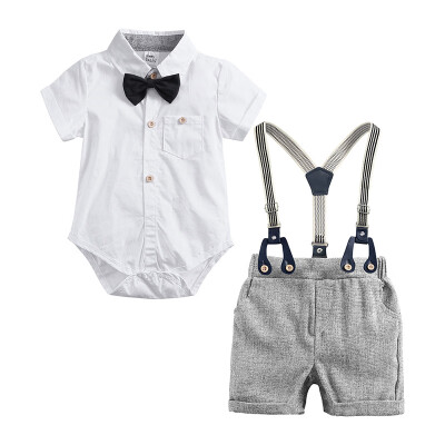Summer Baby Boy Clothes Set Casual Short Sleeve Striped Plaid Romper & T-shirt Tops Strap Shorts Outfits Set
Summer Baby Boy Clothes Set Casual Short Sleeve Striped Plaid Romper & T-shirt Tops Strap Shorts Outfits Set