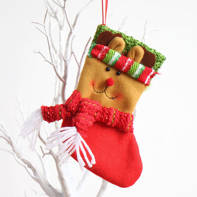 Gobestart Christmas Gift Candy Bag Christmas Santa Claus Snowman Sock Decor Bag Gift
