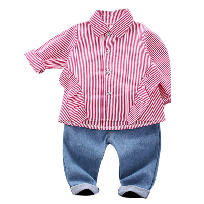 Autumn Baby Girls Set Long Sleeve Striped Print TopsDenim Pants Trouser Costume Set
Autumn Baby Girls Set Long Sleeve Striped Print TopsDenim Pants Trouser Costume Set