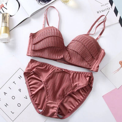 Sexy underwear set Solid Color Girl Knitting Thread Without Steel Ring Gather 12 Cup Bra Underwear Set
Sexy underwear set Solid Color Girl Knitting Thread Without Steel Ring Gather 12 Cup Bra Underwear Set