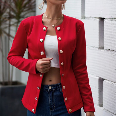 Europe And America Long-sleeved Single-breasted Small Suit Jacket Long-sleeved Slim Blazers Office Lady Outwear Red Blue Black
Europe And America Long-sleeved Single-breasted Small Suit Jacket Long-sleeved Slim Blazers Office Lady Outwear Red Blue Black