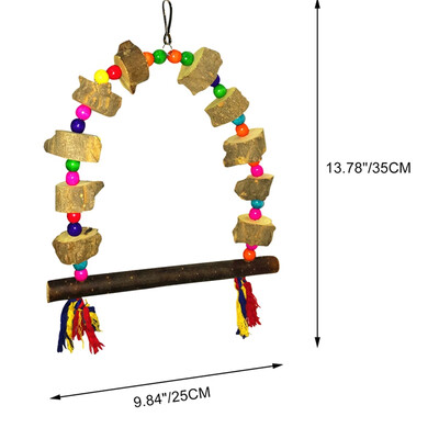 Birds Perch Hanging Swings Cage Wooden Parrots Swing Toy With Colorful Beads Bells Toys Bird Supplies
Birds Perch Hanging Swings Cage Wooden Parrots Swing Toy With Colorful Beads Bells Toys Bird Supplies