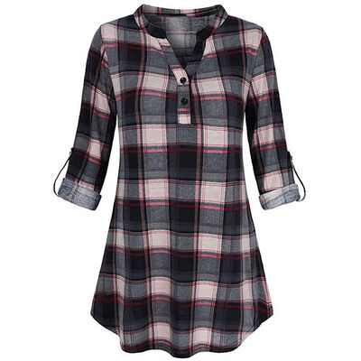 Women Cotton Linen Blouse Fashion Plaid Print Blouse Button V-neck Long-sleeved Bottoming Shirt Women Autumn Shirt Tops
Women Cotton Linen Blouse Fashion Plaid Print Blouse Button V-neck Long-sleeved Bottoming Shirt Women Autumn Shirt Tops