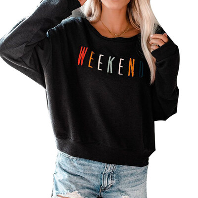 New Women Fashion Round Neck Letter Weekend Pullover Top Casual Loose Long Sleeve Sweatshirt Tops
New Women Fashion Round Neck Letter Weekend Pullover Top Casual Loose Long Sleeve Sweatshirt Tops