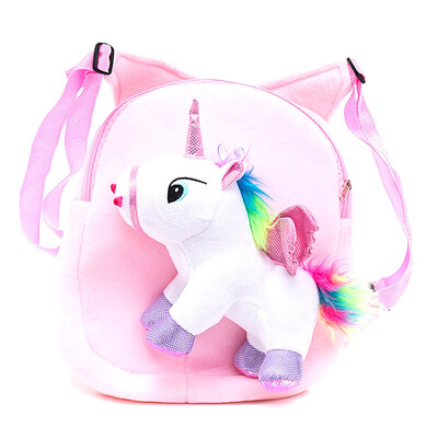 Women Girls Cute Unicorn Plush Backpack Kids School Rucksack Bag