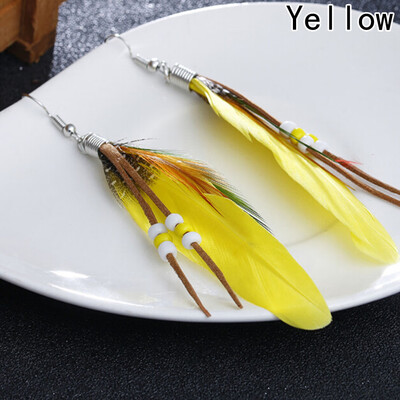 2pair 10 Colors Beads Bohemian Wedding Statement Feather Hanging Earrings Fashion Jewelry Boho Long Dangle Earrings For Women
2pair 10 Colors Beads Bohemian Wedding Statement Feather Hanging Earrings Fashion Jewelry Boho Long Dangle Earrings For Women