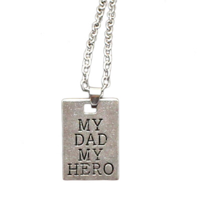 2019 New Creative My Dad My Hero Letter Pendant Chain Plate Silver Choker Family Love Necklace Gift
2019 New Creative My Dad My Hero Letter Pendant Chain Plate Silver Choker Family Love Necklace Gift