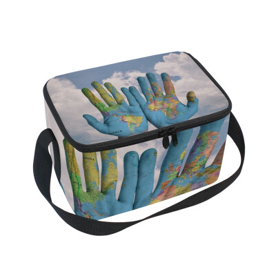 ALAZA Lunch Box Insulated Lunch Bag Large Cooler Tote Bag World Map Hands Pattern for Men Women Girls Boys
ALAZA Lunch Box Insulated Lunch Bag Large Cooler Tote Bag World Map Hands Pattern for Men Women Girls Boys