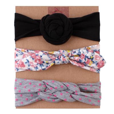 3Pcs Baby Headwear Girls Cute Floral Bowknot Design Headband Headwear Apparel Photography