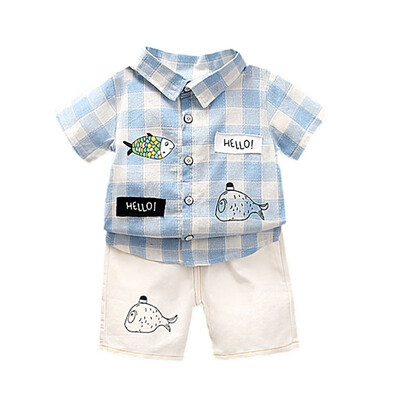 Summer Baby Boy Clothes Plaid Print Short Sleeve Shirt White Shorts Casual Outfits Clothes
Summer Baby Boy Clothes Plaid Print Short Sleeve Shirt White Shorts Casual Outfits Clothes