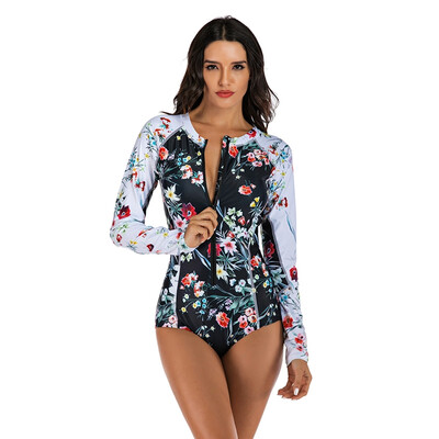 Print Floral One Piece Swimsuit Long Sleeve Swimwear Women Bathing Suit Retro Zipper Swimsuit One Piece Surfing Swim Wear
Print Floral One Piece Swimsuit Long Sleeve Swimwear Women Bathing Suit Retro Zipper Swimsuit One Piece Surfing Swim Wear
