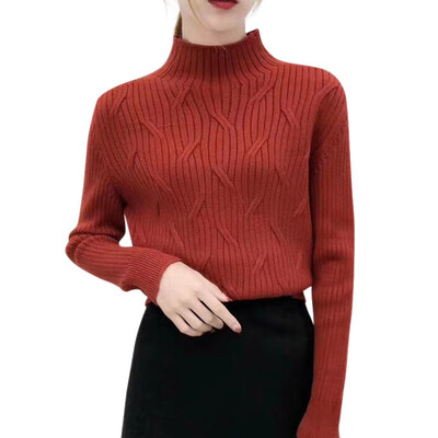 Solid Color Womens Sweater Autumn WinterTurtleneck Long Sleeves Korean Style Knit Pullover
Solid Color Womens Sweater Autumn WinterTurtleneck Long Sleeves Korean Style Knit Pullover