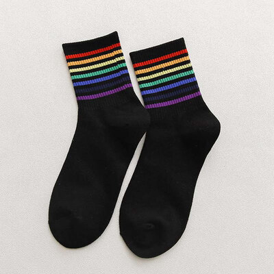 Fashion Unisex Rainbow Striped Socks Sport Socks Ankle High Socks Casual Hosiery Cotton Socks Skateboard Socks Breathable Socks
Fashion Unisex Rainbow Striped Socks Sport Socks Ankle High Socks Casual Hosiery Cotton Socks Skateboard Socks Breathable Socks