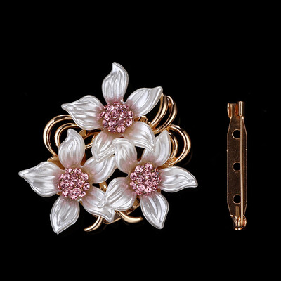 2019 Dual Purpose Rhinestone Hijab Brooch Pin Luxury Pin Scarf Clip Flower Brooch Pin