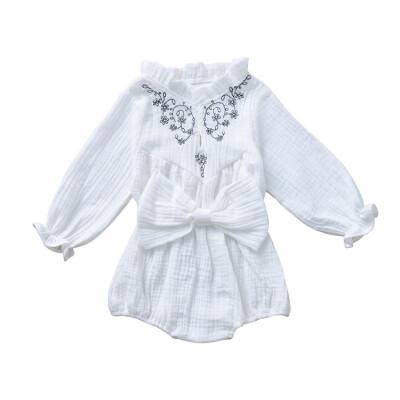 Autumn Winter Baby Girls Long Sleeve Rompers Bow Embroidered Solid Color Cute One-Pieces Jumpsuit Triangle Rompers For Baby
Autumn Winter Baby Girls Long Sleeve Rompers Bow Embroidered Solid Color Cute One-Pieces Jumpsuit Triangle Rompers For Baby