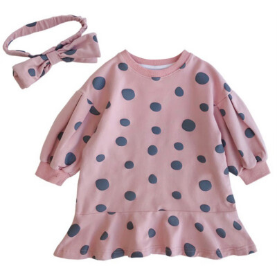 1-7T Autumn Girls Dot Print Round Neck Skirt Princess Cute Casual Long Sleeve Sweater DressHairband
1-7T Autumn Girls Dot Print Round Neck Skirt Princess Cute Casual Long Sleeve Sweater DressHairband