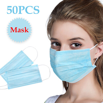 50pcs 3-Ply Disposable Face Mask Dust Mask Flu Face Masks with Elastic Ear Loop for All People
50pcs 3-Ply Disposable Face Mask Dust Mask Flu Face Masks with Elastic Ear Loop for All People