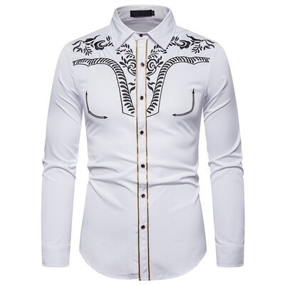 Tailored Mens Leisure Fashion Embroidery Printing Lapel Long Sleeve Shirt Top Blouse
Tailored Mens Leisure Fashion Embroidery Printing Lapel Long Sleeve Shirt Top Blouse