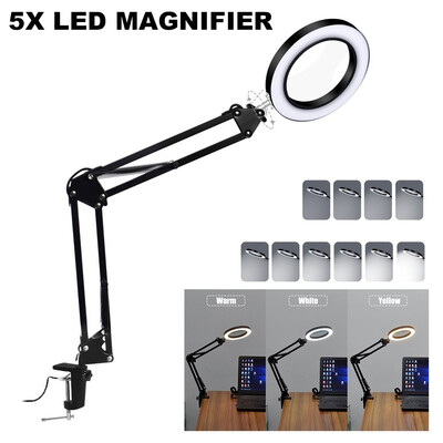 5X Magnifier Lens with Adjustable Swivel Arm Clamp Desk Light Magnifying Glass Desk Lamp with Clamp
5X Magnifier Lens with Adjustable Swivel Arm Clamp Desk Light Magnifying Glass Desk Lamp with Clamp