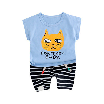 Summer Baby Boys Girls Cat Print T-Shirt Tops Stripe Pant Suits Casual Short Sleeve Outfits Sets
Summer Baby Boys Girls Cat Print T-Shirt Tops Stripe Pant Suits Casual Short Sleeve Outfits Sets