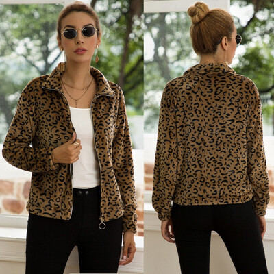 Toponeto Women Fashion Leopard Outerwear Long Sleeve Zipper Turndown Collar Plush Coat
Toponeto Women Fashion Leopard Outerwear Long Sleeve Zipper Turndown Collar Plush Coat