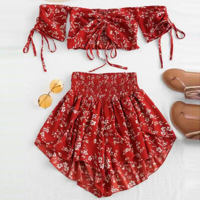 Women Off Shoulder Cinched Floral Crop Top Slash Neck Short Sleeves High Waist Shorts Set
Women Off Shoulder Cinched Floral Crop Top Slash Neck Short Sleeves High Waist Shorts Set