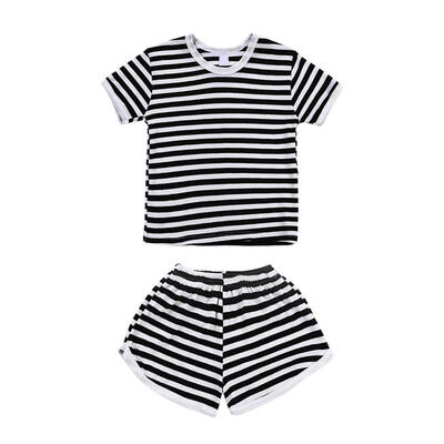 Children Cotton Sets for girls Black&White Striped T-shirt Shorts Suit Cheap Baby Kids Girl Clothes
Children Cotton Sets for girls Black&White Striped T-shirt Shorts Suit Cheap Baby Kids Girl Clothes