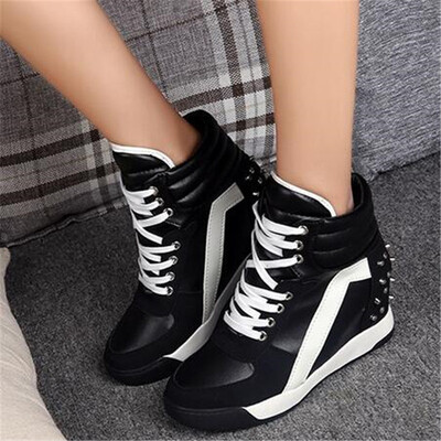 DIWEINI Women Wedge Platform Rubber Brogue Leather Lace Up High heel Shoes Pointed Toe Increasing Creepers White Black Sneakers
DIWEINI Women Wedge Platform Rubber Brogue Leather Lace Up High heel Shoes Pointed Toe Increasing Creepers White Black Sneakers