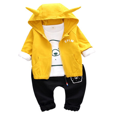 Autumn Baby Boy Set Cotton Long Sleeve Cartoon Print Sweatshirt Shirts Trousers Suit Outfits Toddler Casual Set