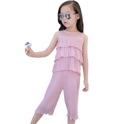 2pcs Summer Baby Girls Fashion See-through Sleeveless Solid Print T-shirt TopsCropped trousers Children Kids Girl Costume Set
2pcs Summer Baby Girls Fashion See-through Sleeveless Solid Print T-shirt TopsCropped trousers Children Kids Girl Costume Set