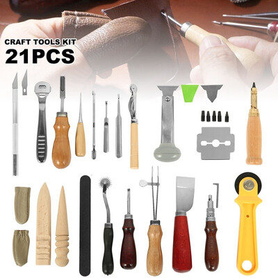 Professional Tool Kit 21PCS Leather Craft Units Hand Sewing Tools Saddle Carving Materials Leather Craft Accessories
Professional Tool Kit 21PCS Leather Craft Units Hand Sewing Tools Saddle Carving Materials Leather Craft Accessories