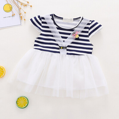 Summer Girls Dress Sweet Striped Print Princess Mesh Cute Sweet Lace Short-sleeved Cotton Dress
Summer Girls Dress Sweet Striped Print Princess Mesh Cute Sweet Lace Short-sleeved Cotton Dress