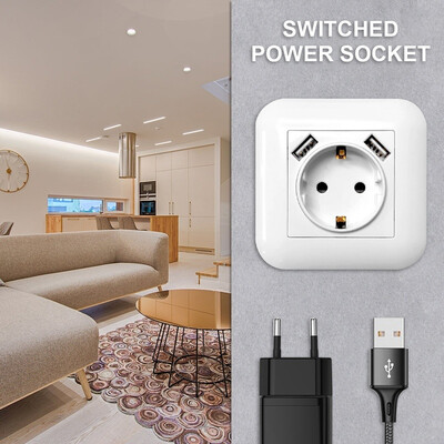Socket with 2 X USB Connection Pure White Suitable for Standard Flush Mount Sockets Wall Socket for Smart Phone Tablet MP3
Socket with 2 X USB Connection Pure White Suitable for Standard Flush Mount Sockets Wall Socket for Smart Phone Tablet MP3