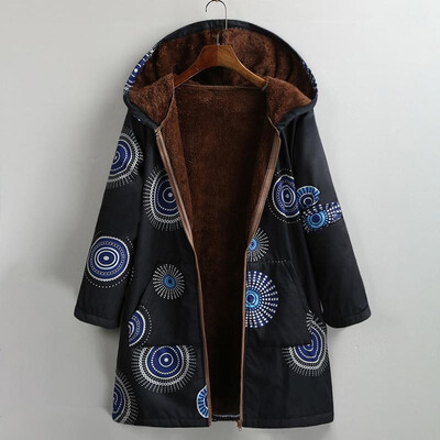 Women Vintage Loose Hooded Coat Plus Size Printed Fleeces Lining Zip Up Winter Warm Parka Casual Long Overcoat Outwear
Women Vintage Loose Hooded Coat Plus Size Printed Fleeces Lining Zip Up Winter Warm Parka Casual Long Overcoat Outwear