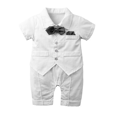 Infant Baby Boy Clothes Gentle Short Sleeve Rompers Kids Fake 2 Piece Jumpsuit With Bowknot Newborn Clothes
Infant Baby Boy Clothes Gentle Short Sleeve Rompers Kids Fake 2 Piece Jumpsuit With Bowknot Newborn Clothes