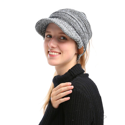 Winter Women Girl Soft Warm Knitted Thicken Hat Ponytail Beanie Caps with Visor Outdoor Snow Ski Sports Cap
Winter Women Girl Soft Warm Knitted Thicken Hat Ponytail Beanie Caps with Visor Outdoor Snow Ski Sports Cap
