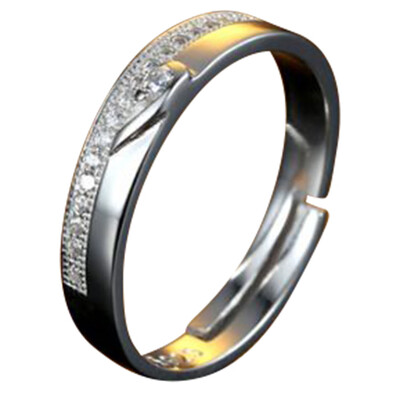 White gold couple wedding Adjustable engagement ring