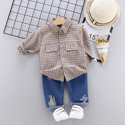 2019 New Autumn Children Baby Boys Casual Set Long Sleeve Plaid Print Blouse TopsDenim Pants Trouser Set
2019 New Autumn Children Baby Boys Casual Set Long Sleeve Plaid Print Blouse TopsDenim Pants Trouser Set
