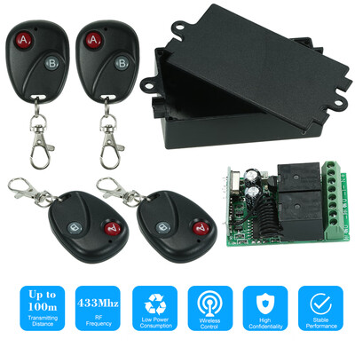 433Mhz DC 12V 2CH Universal 10A Relay Wireless Remote Control Switch Receiver Module&5PCS 2 Key RF 433 Mhz Transmitter Remote
433Mhz DC 12V 2CH Universal 10A Relay Wireless Remote Control Switch Receiver Module&5PCS 2 Key RF 433 Mhz Transmitter Remote