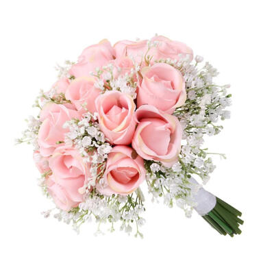 Handmade 18PCS Artificial Babysbreath Rose Bridal Wedding Bouquet With White Ribbon Real Touch For Wedding Home Party DIY Decor
Handmade 18PCS Artificial Babysbreath Rose Bridal Wedding Bouquet With White Ribbon Real Touch For Wedding Home Party DIY Decor
