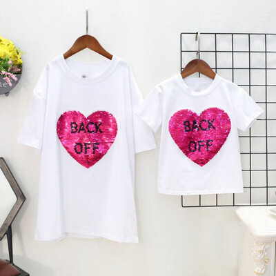 Summer Mother Daughter T-shirt 2019 New Fashion Parent-Child Short Sleeve Heart Print Shirt Mother And Daughter Clothes
Summer Mother Daughter T-shirt 2019 New Fashion Parent-Child Short Sleeve Heart Print Shirt Mother And Daughter Clothes
