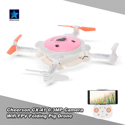 Cheerson CX-41 03MP Camera Wifi FPV Folding Pig Drone Altitude Hold Optical Flow Sensor Programmable Selfie Quadcopter
Cheerson CX-41 03MP Camera Wifi FPV Folding Pig Drone Altitude Hold Optical Flow Sensor Programmable Selfie Quadcopter