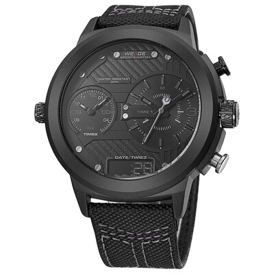 WEIDE WH6405 Quartz Digital Electronic Watch Two Sub-Dials Dual Time Date Display 3ATM Waterproof Timer Business Men Fashion Casua
WEIDE WH6405 Quartz Digital Electronic Watch Two Sub-Dials Dual Time Date Display 3ATM Waterproof Timer Business Men Fashion Casua